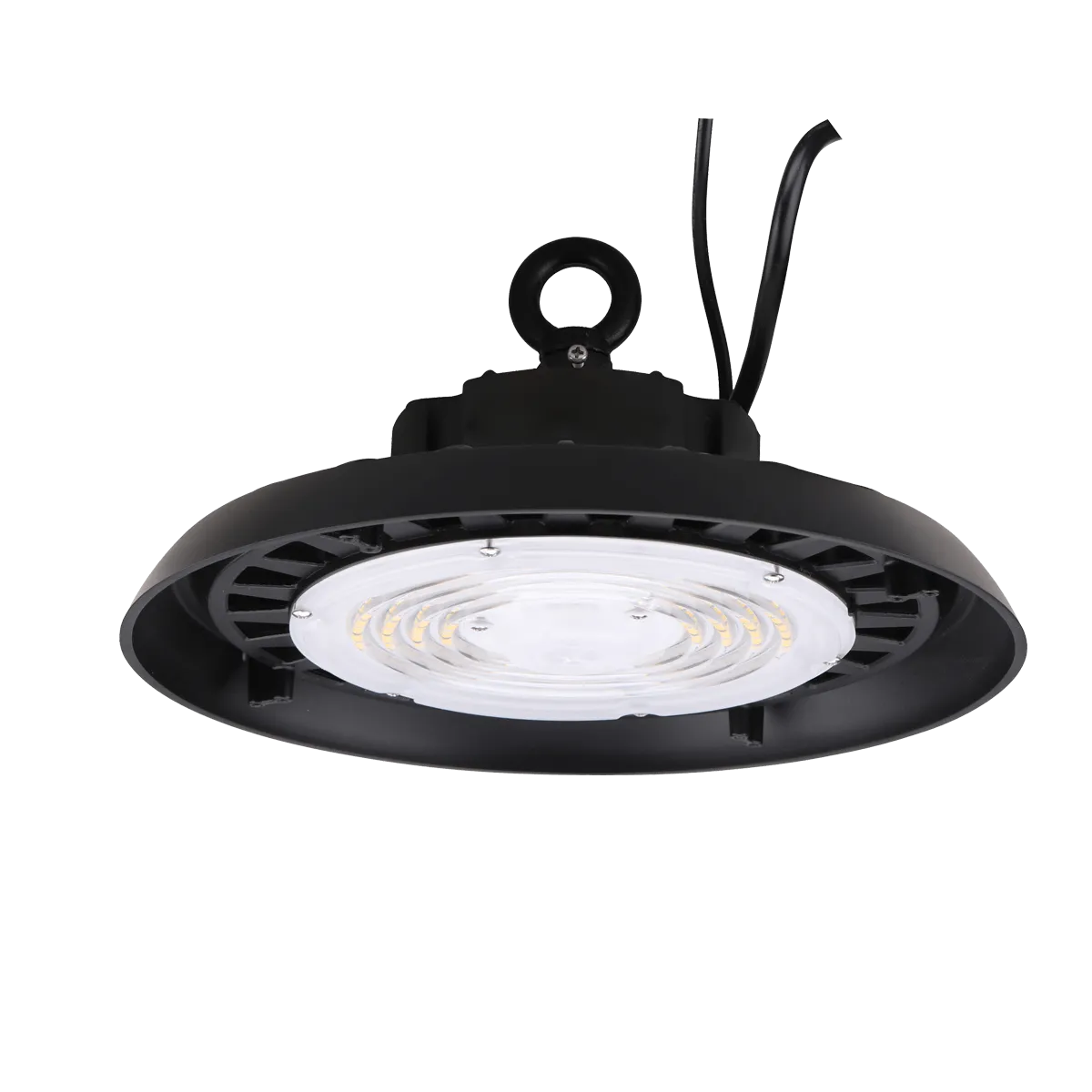 LED Round High Bay, 100W, 5000K, 120-277V, 0-10V Dimming, Black